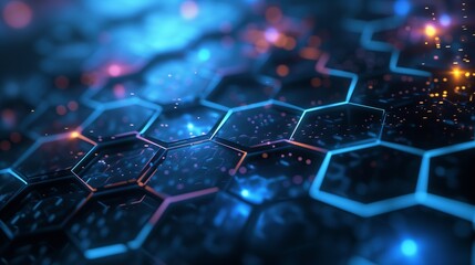 Obraz premium Technical 3D hexagonal background design