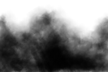 huge dark smoke on transparent background special effect