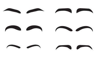 Eyebrows. A set of eyebrow silhouettes.