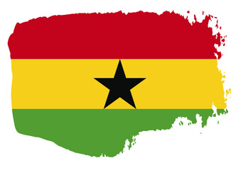 Ghana flag collection with palette knife paint brush strokes grunge texture design. Grunge brush stroke effect set