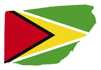 Guyana flag with palette knife paint brush strokes grunge texture design. Grunge brush stroke effect