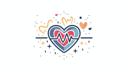 Vector heartbeat line icon. Symbol in trendy outline