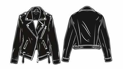 Vector illustration of a minimalist leather jacket ou