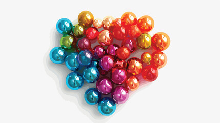 Vector multicolored balls in the shape of a heart isolated