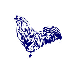 sketch of a rooster with a transparent background