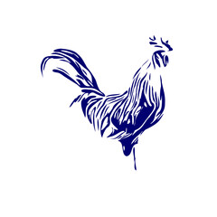 Fototapeta na wymiar sketch of a rooster with a transparent background