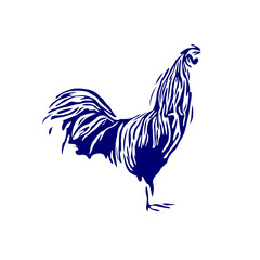 sketch of a rooster with a transparent background