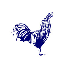 Fototapeta na wymiar sketch of a rooster with a transparent background