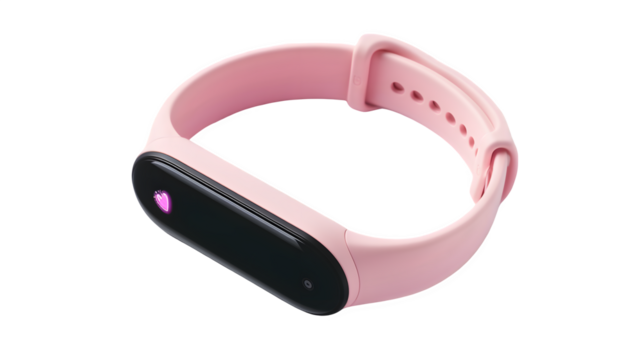 Fitness Tracker Smart Watch PNG: Wearable Health Monitor Isolated on White | Transparent Background | Hand Edited Generative AI