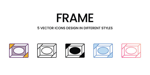 Frame icons in different style vector stock illustration