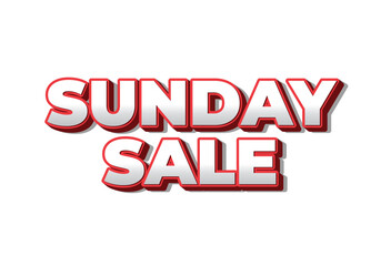 Sunday sale. Text effect in 3D style and eye catching colors
