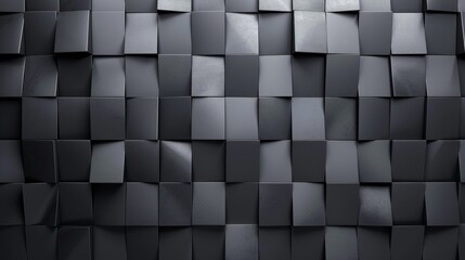 A pattern of 3D cubes. Abstract mosaic of black squares