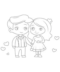 Valentine coloring page for kids