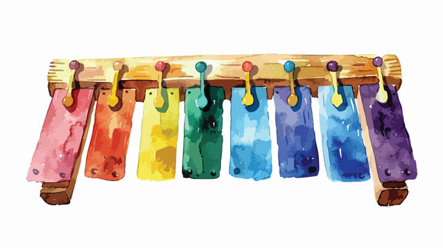 Watercolor picture of a baby xylaphone. Perfect for s