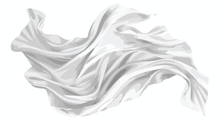 White abstract background. Fluttering white scarf. 