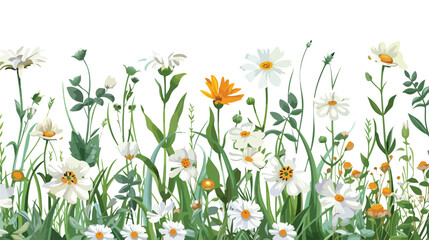 White flower garden nature icon flat vector isolated
