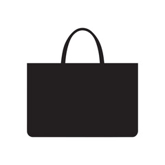 Shop bag black icon box pack vector design.