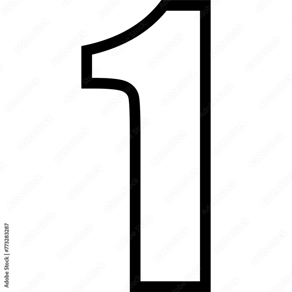 Fototapete number font set, 0-9 numbers, simple round numbers symbol