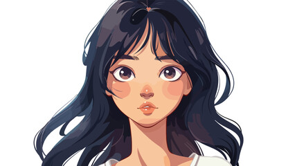 Young girl anime style character vector illustration