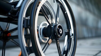Close-up of Innovative Wheelchair Wheel Showcasing Advancements in Assistive Technology