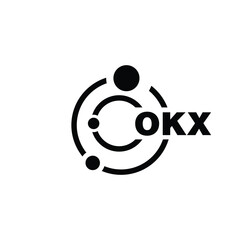 OKX letter logo design on white background. OKX logo. OKX creative initials letter Monogram logo icon concept. OKX letter design