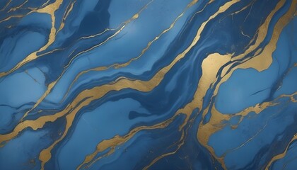 Cloudy luxury blue marble tile texture with gold veins pattern decorations