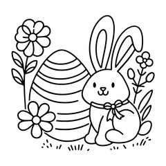 Cute Bunny Easter Eggs Vector Illustration for Seasonal Designs