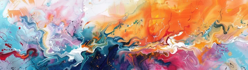 Fotobehang Abstract gouache painting art wallpaper © Iqra