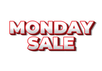 Monday sale. Text effect in 3D style with eye catching colors