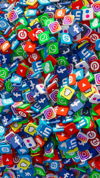 Background with social media icons