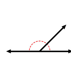 Various angles icon set. 15, 30, 45, 60, 75, 90, 120, 150 degree. Geometric symbol.