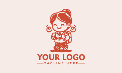 Mom Logo Vector Mother stylized vector symbol, mom logo template