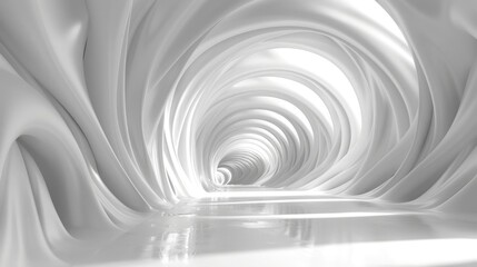 Fototapeta premium Abstract White Tunnel 3d Background. 3d Render illustration