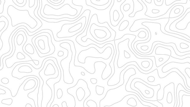 Gray outline topographic contour map abstract tech motion graphic design. Geometric background. Video animation Ultra HD 4K 3840x2160.Abstract animated outline topographic contour map. TECHNOLOGY