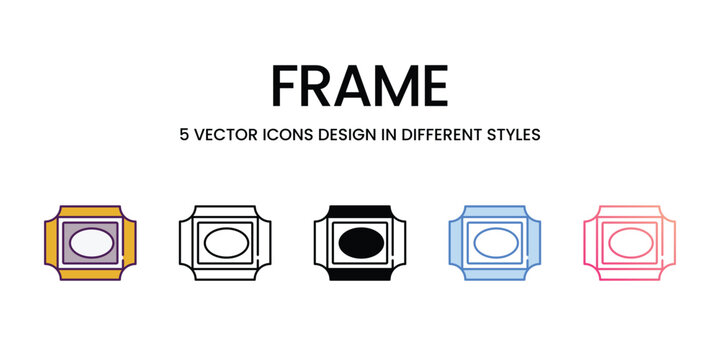 Frame icons in different style vector stock illustration