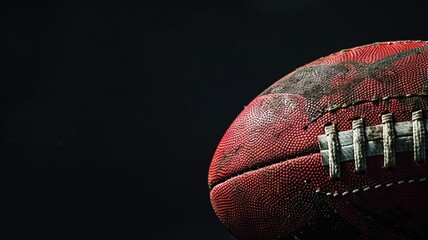 Rugby ball close-up