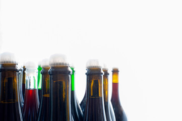 Bottled wine, aged red wine. Manufacturing process.