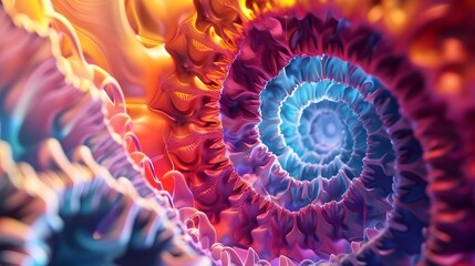 Kaleidoscopic Fusion of Swirling 3D Forms in a Vibrant Chromatic Odyssey