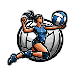 illustration of a female volleyball player © Alya Hasna Fatimah
