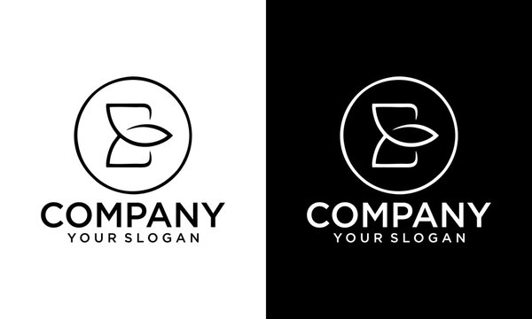 Letter B and 3 leave logo icon design template elements. Simple minimalist template graphic illustration. Creative vector emblem, for icon or design concept.