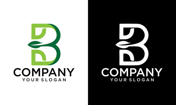 Letter B and 3 leave logo icon design template elements. Simple minimalist template graphic illustration. Creative vector emblem, for icon or design concept.