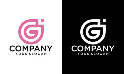 Alphabet letters Initials Monogram logo CG and GC