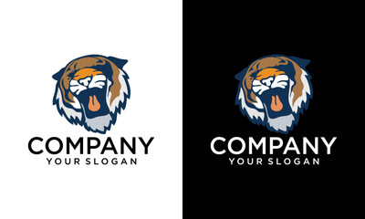 tiger head face logo vector icon template