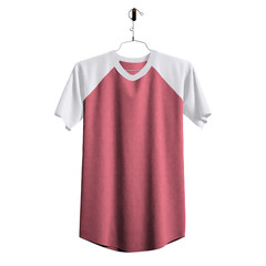 Give a realistic touch to your design with this Front View Wondrous T Shirt Mockup In Geranium Pink Color On Hanger.