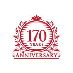 170 years celebrating anniversary design template. 170th anniversary logo. Vector and illustration.
