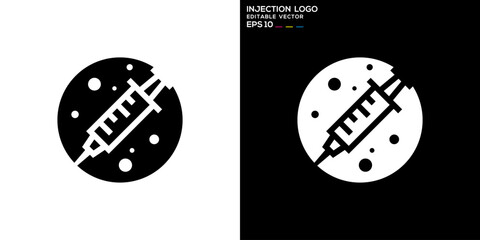 Vector design template of injection logo, health, medical, care, medicine, icon symbol EPS 10