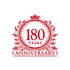 180 years celebrating anniversary design template. 180th anniversary logo. Vector and illustration.