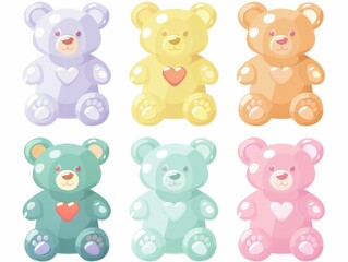 Obraz premium Teddy Bear pattern cartoon style 