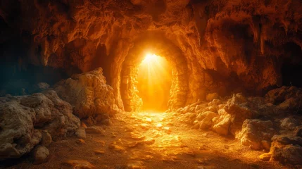 Gardinen   The light at the end of the tunnel shines brightly, emanating from its source within the tunnel's end © Mikus