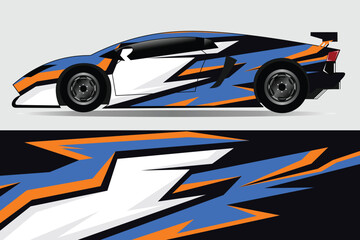 vector car sticker design Graphic abstract line racing background kit design for vehicle, racing car, rally